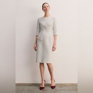 The Fold Eaton Signature Tweed Winter White Dress NWOT Size 8